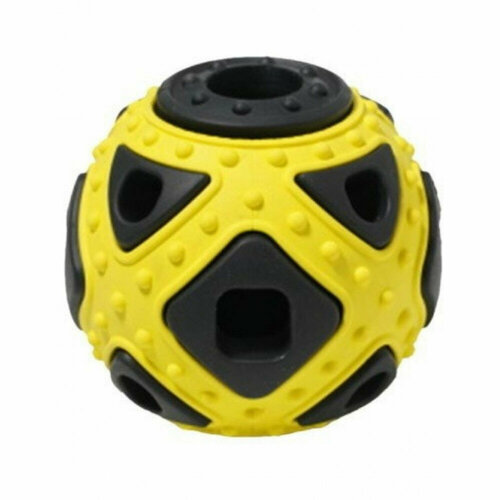 Homepet Silver series Мяч для собак фигурный 6,4*5,9см каучук черн/желт