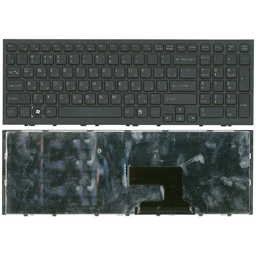 Клавиатура keyboard V116646B-W для ноутбука Sony Vaio VPC-EH VPCEH черная с черной рамкой 1077₽