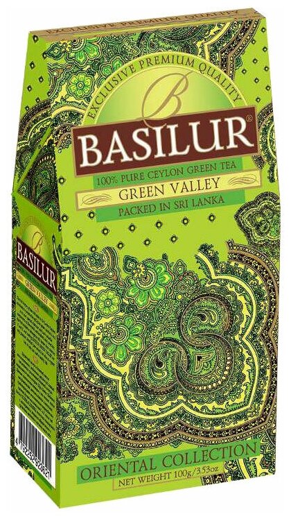 Чай зеленый листовой Basilur Восточная коллекция "Зеленая долина", 100г. - фотография № 1