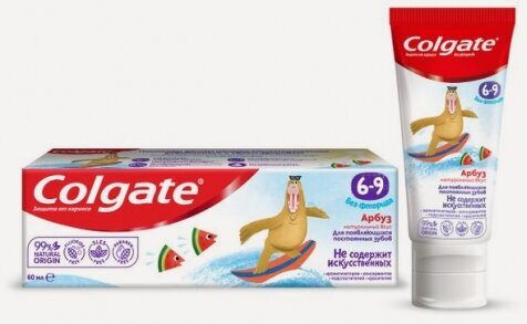 Изображение товара Детская зубная паста Colgate Арбуз, без фтором 6-9 лет, 60 мл