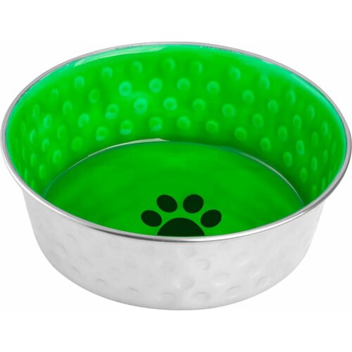 Миска Mr.Kranch из нержавеющей стали с керамическим покрытием Candy 1,2 л, нескользящее основание, зеленая