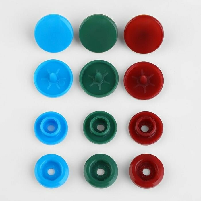 Набор пластиковых кнопок d 12 мм, 180 шт, в органайзере Цветок, d 15,8 2,5 см