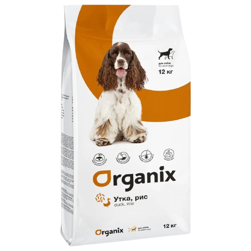 Сухой корм для собак ORGANIX при избыточном весе, утка, с рисом 1 уп. х 1 шт. х 12 кг сухой корм для собак flatazor при избыточном весе утка индейка курица 12 кг