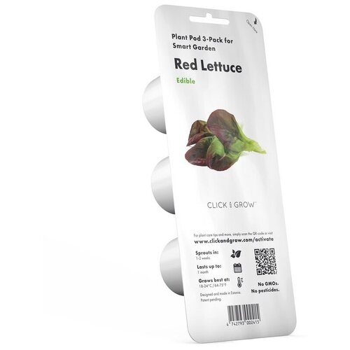 Набор картриджей для умного сада Click and Grow Refill 3-Pack Красный Латук (Red Lettuce)