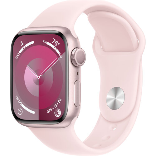 умные часы apple watch series 9 45 мм aluminium case gps pink light pink sport band s m Умные часы Apple Watch Series 9 45 мм Aluminium Case GPS, Pink/Light Pink Sport Band