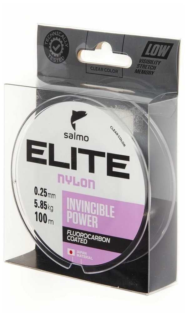 Леска монофильная SALMO Elite Fluoro Coated Nylon 100 м 025 мм прозрачная