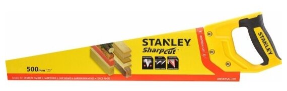 Ножовка по дереву Stanley Hand Tools Stanley STHT20367-1, SharpCut, зуб 7TPI, длина 500 мм