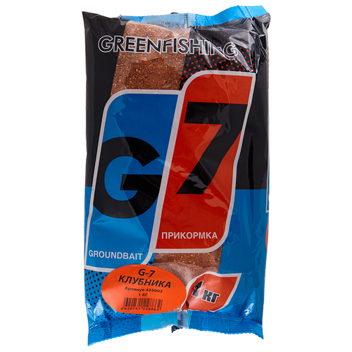 prikormka greenfishing zima g 7 motyl ready 350gr Прикормка G-7 Клубничный Микс, 1000 г, 1000 мл, , аромат клубника, коричневый