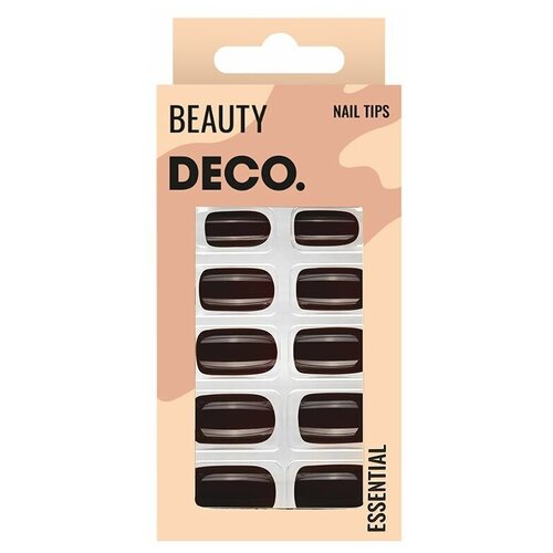 фото Набор накладных ногтей `deco.` essential dark choco (24 шт+ клеевые стикеры 24 шт)