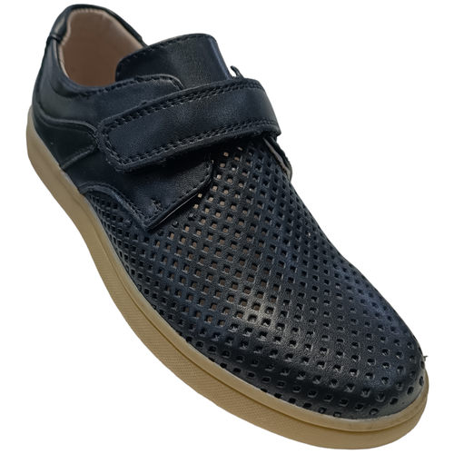 Туфли Калория, натуральная кожа, перфорированные, анатомическая стелька, размер 35, черный