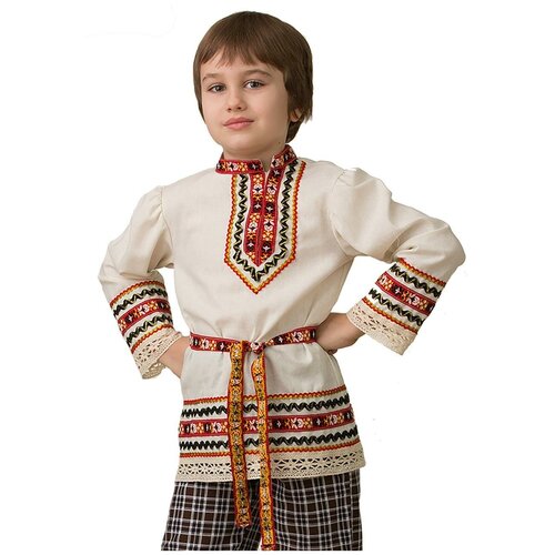фото Рубашка батик jeanees вышиванка (5603-1), бежевый, размер 122