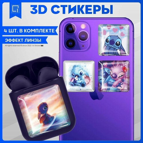 Наклейки на телефон 3D стикер на чехол Стич v1