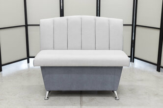 Кухонный диван Альт с ящиком, 100х56 см, обивка износостойкий мебельный велюр с оригинальной текстурой, цвет светло-серый / серый