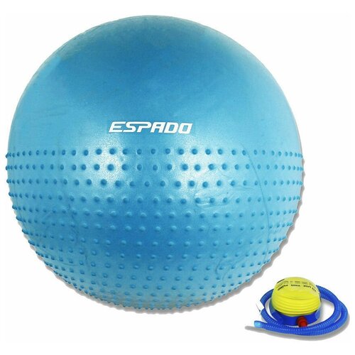 Мяч гимнастический ESPADO полумассажный 65см с насосом, антивзрыв (фитбол) мячи atemi мяч гимнастический полумассажный антивзрыв agb0575 75 см