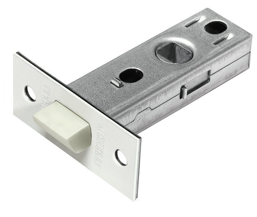 Защелка дверная Morelli замок для межкомнатных дверей бесшумный фиксатор с пластиковым язычком LP6-45 W белый