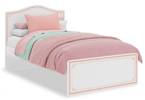 Кровать Cilek Selena Pink Bed односпальная, размер (ДхШ): 204х123 см, спальное место (ДхШ): 200х2000 см, цвет: белый/розовый