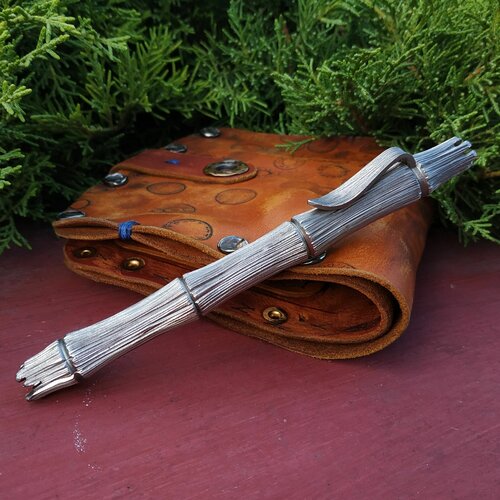 Титановая тактическая сверхпрочная ручка Старый Бамбук белый. Стержень Parker