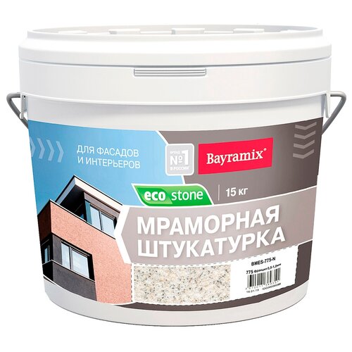 Декоративное покрытие Bayramix Мраморная штукатурка EcoStone 0.5-1 мм, 1 мм, 775, 15 кг декоративное покрытие bayramix мраморная штукатурка ecostone 1 1 5 мм 970 15 кг