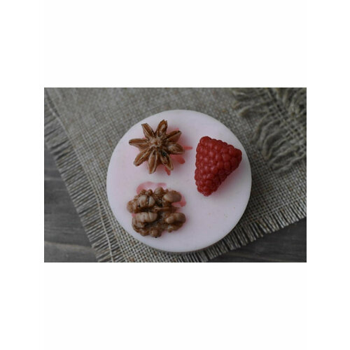 Форма для мыла Набор Малинка, анис и орех силиконовая форма для мыла набор ягоды грецкий орех анис