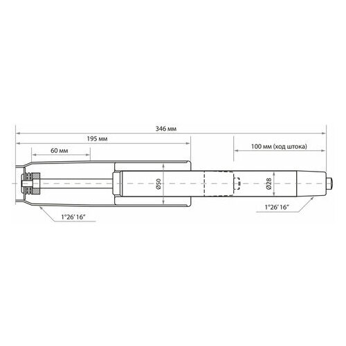 Газ-лифт BRABIX A-100 короткий, хром, длина в открытом виде 346 мм, d50 мм, класс 2, 532004