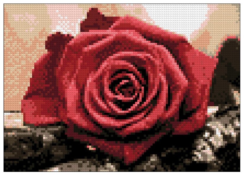 Гранни Набор алмазной вышивки Красная роза (Ag 4631) 27х19 см