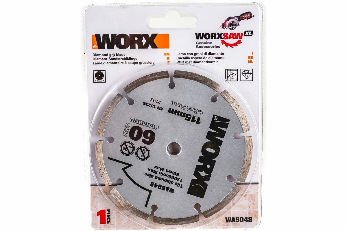 Пильный диск алмазный Worx WA5048, 115х1,6х9,5 мм