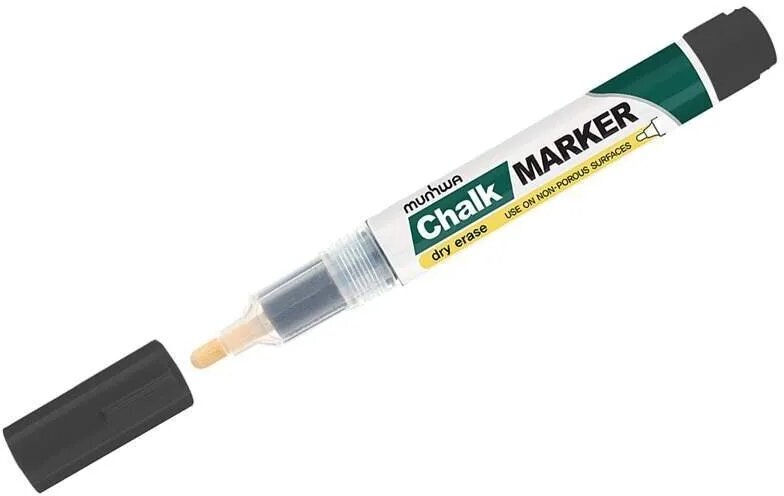 MunHwa 227220 Маркер меловой MunHwa "Chalk Marker" черный, 3 мм, спиртовая основа, пакет