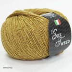 Пряжа Seam Silk Tweed Сеам Силк Твид, 017 горчица, 65% мериносовая шерсть 35% шелк, 50г, 175м, 1 моток - изображение