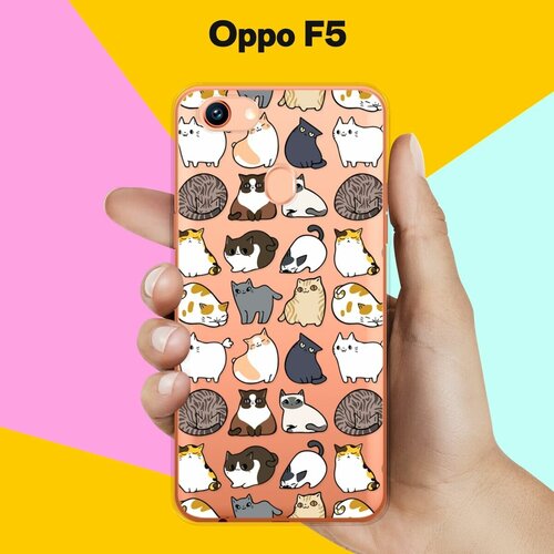 Силиконовый чехол на Oppo F5 Коты / для Оппо Ф5 силиконовый чехол на oppo f5 оппо ф5 медведь