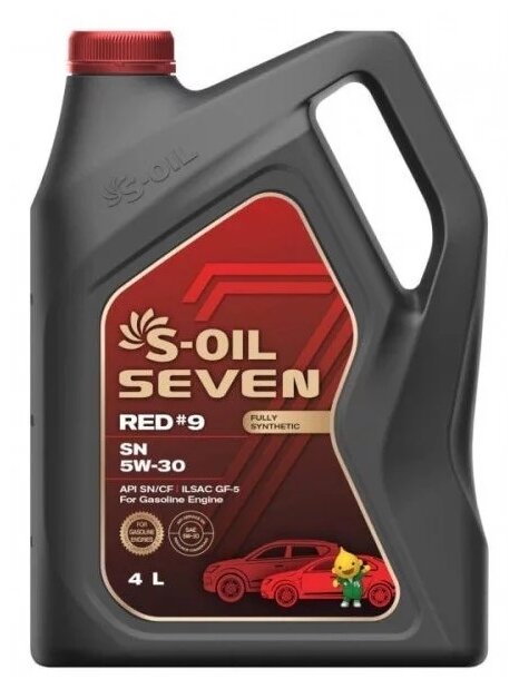 Синтетическое моторное масло S-OIL SEVEN RED #9 SN 5W-30, 4 л