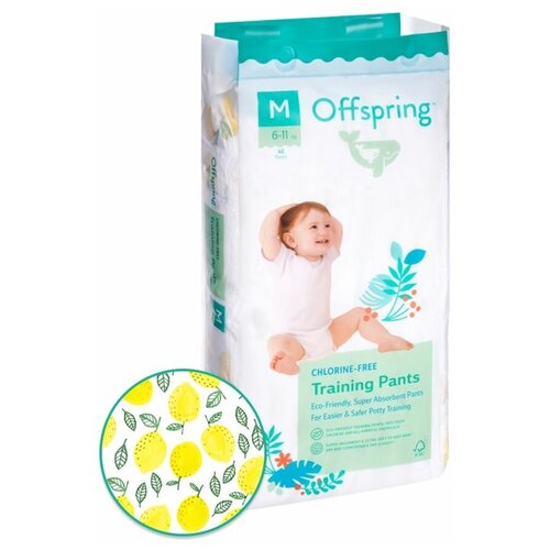 фото Offspring трусики m (6-11 кг), 42 шт., лимоны