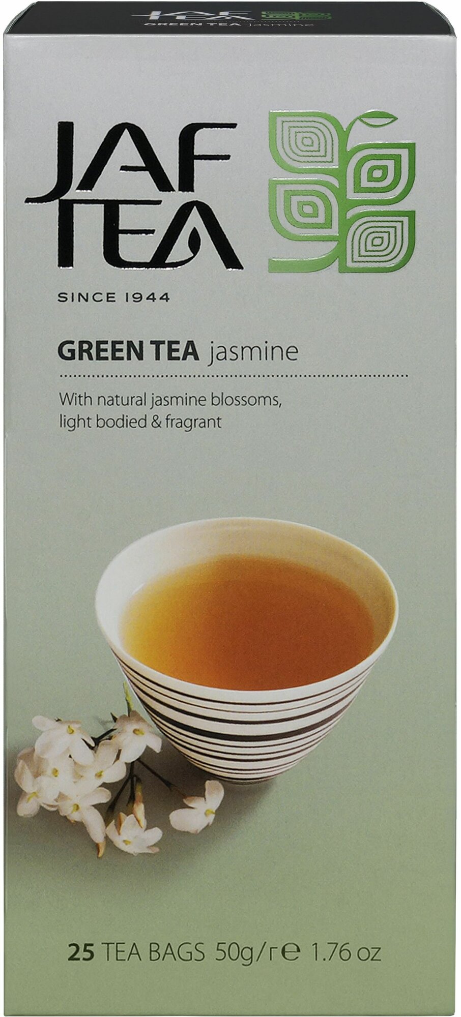 Чай зелёный JAF TEA Green Jasmine с жасмином, 25 пак.