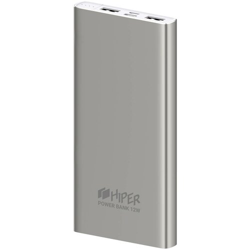 Портативный аккумулятор HIPER Metal10K 10000mAh, серебристый, упаковка: коробка портативный аккумулятор hiper st10000 белый