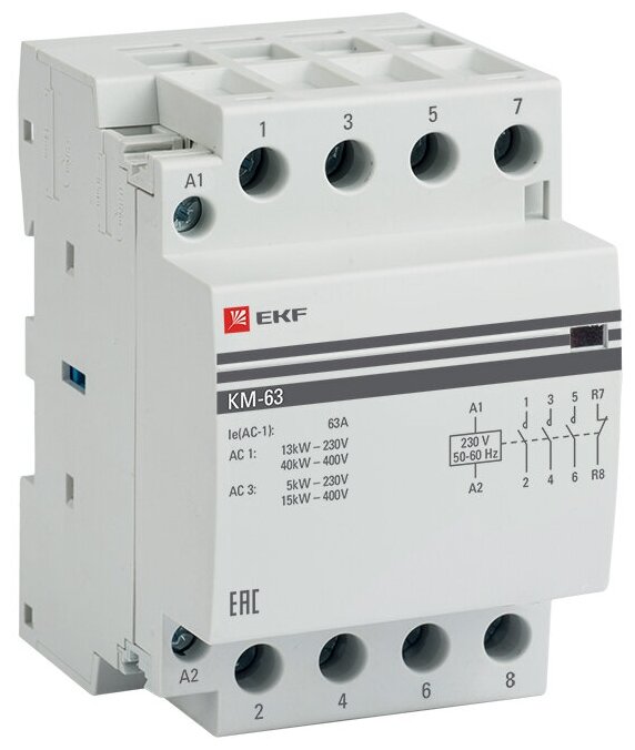 Контактор модульный КМ 63А 3NО+NC (3 мод.) EKF PROxima