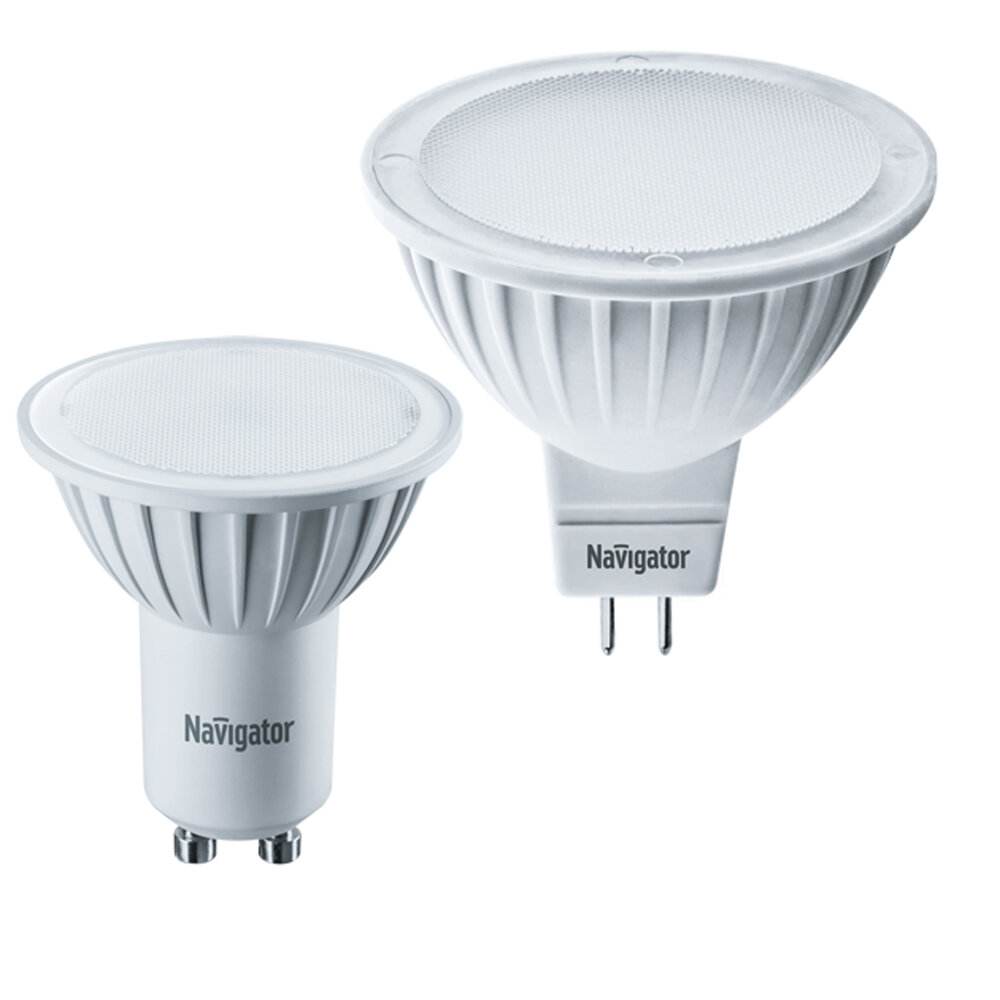 Лампа светодиодная LED Navigator Софит, GU5.3, MR16, 7 Вт, 4000 K, холодный свет