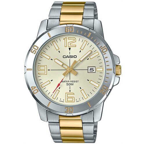 Наручные часы CASIO MTP-VD01SG-9B, золотой, серебряный casio mtp vd01sg 9e