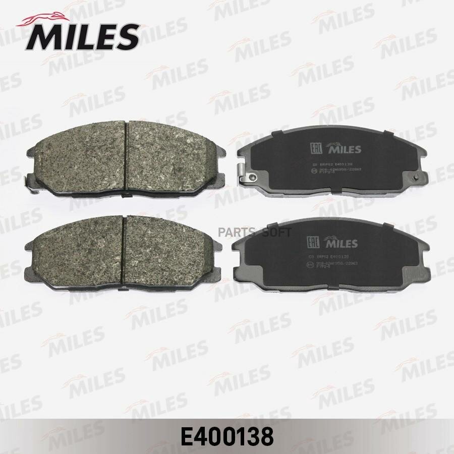 MILES E400138 Колодки тормозные передние (без датчика) (Смесь Low-Metallic) (HYUNDAI H1/STAREX, H1 (TQ), SANTA FE. SSANGYONG ACTYON) (TRW GDB3297) E400138