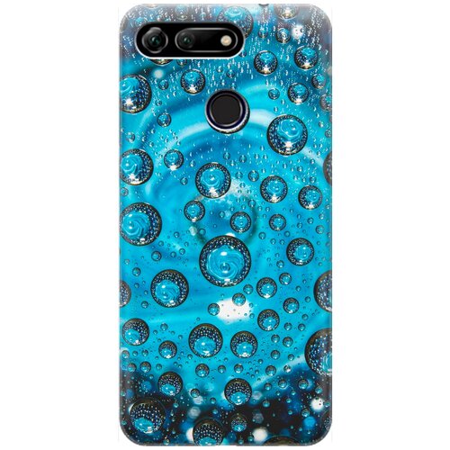 фото Re:pa накладка transparent для honor view 20 (v20) с принтом "голубые капли"