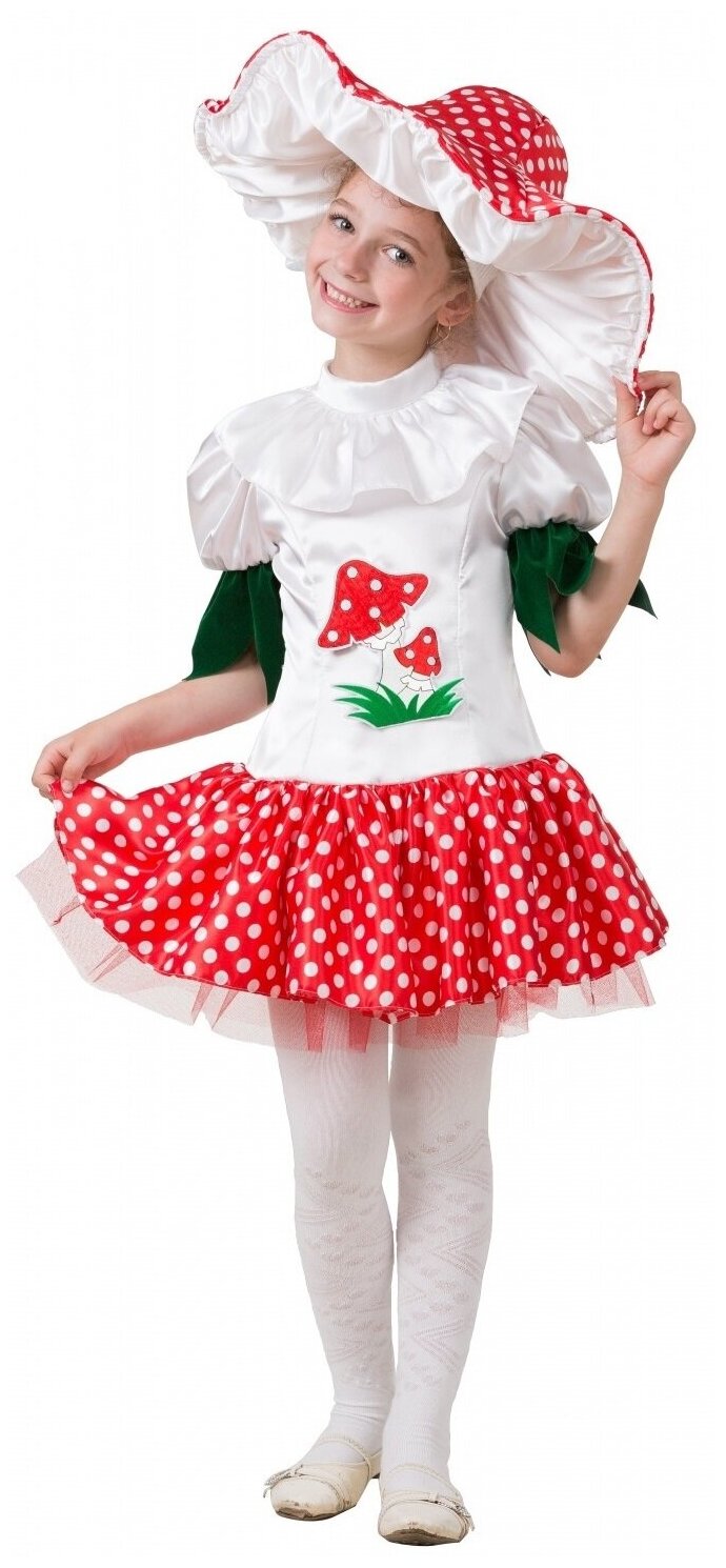 Карнавальный костюм для девочек "Грибок - девочка" размер 128 - 68