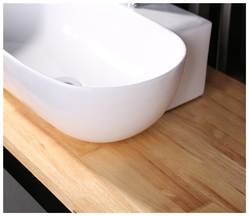 Раковина для ванной. Раковина накладная CeramaLux 9234 белый без перелива - фотография № 8