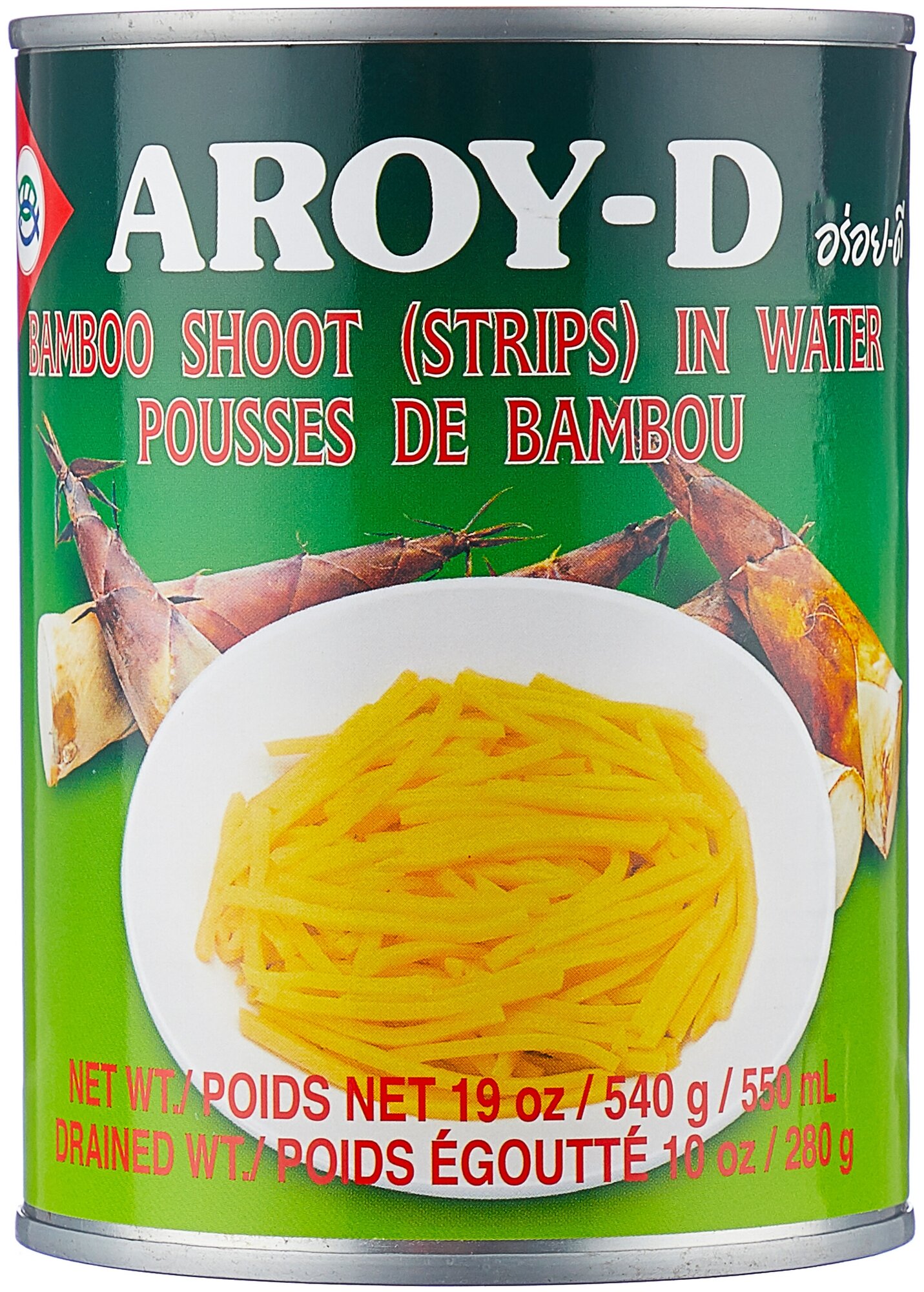 Ростки бамбука полосками Bamboo Shoot (strips) Aroy-D 540 гр. ж/б