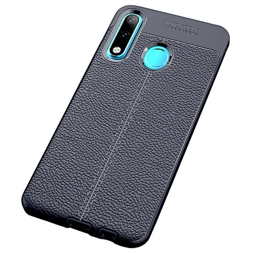 фото Чехол mypads для sony xperia 10 plus из качественного износостойкого силикона с декоративным дизайном под кожу с тиснением синий