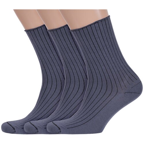 Носки Альтаир, 3 пары, размер 23 (37-38), серый носки медицинские с ослабленной резинкой средней длины набор из 8 пар бежевые 3 серые 3 синие 2