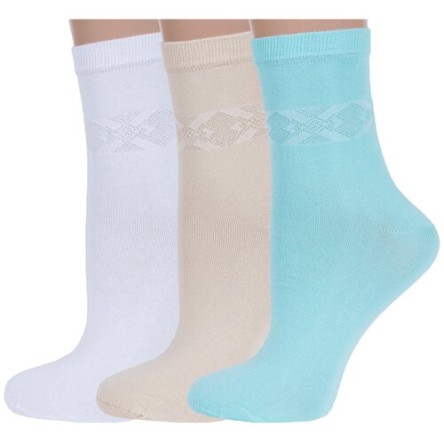 фото Комплект из 3 пар женских носков rusocks (орудьевский трикотаж) микс 1, размер 23-25 (36-39)