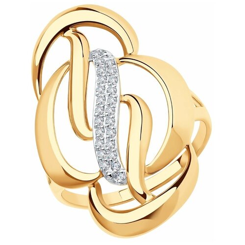 фото Sokolov кольцо из золота с фианитами 018677, размер 16.5