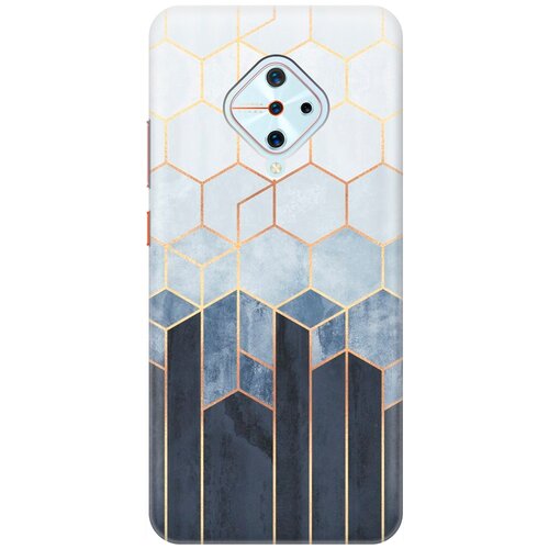 фото Re:pa накладка transparent для vivo v17 с принтом "золотые соты на сером"