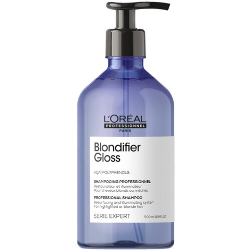 Шампунь LOreal Professionnel Blondifier Gloss 500 мл l oreal professionnel serie expert blondifier gloss шампунь для осветленных и мелированных волос 1500 мл