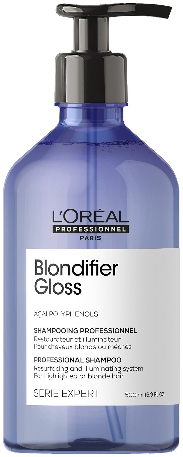 Шампунь LOREAL PROFESSIONNEL Blondifier Gloss для осветленных и мелированных волос, 500 мл