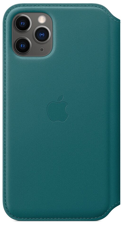 Чехол Apple Folio кожаный для iPhone 11 Pro, зеленый павлин