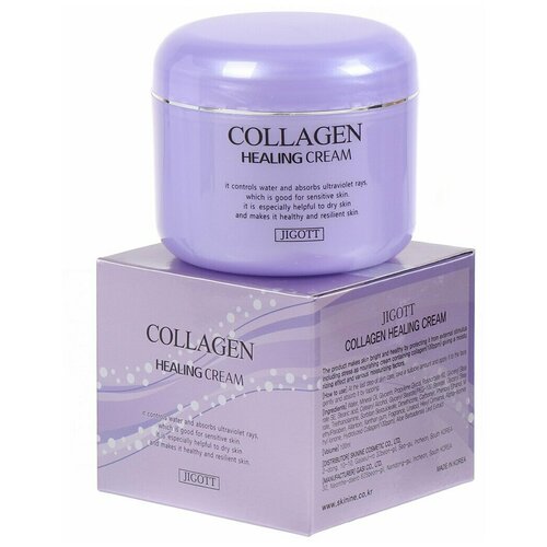 JIGOTT Питательный ночной крем с коллагеном Collagen Healing Cream 100 мл/крем для лица/корейская косметика/уход/питательный крем уход за лицом jigott крем для лица коллаген collagen healing cream